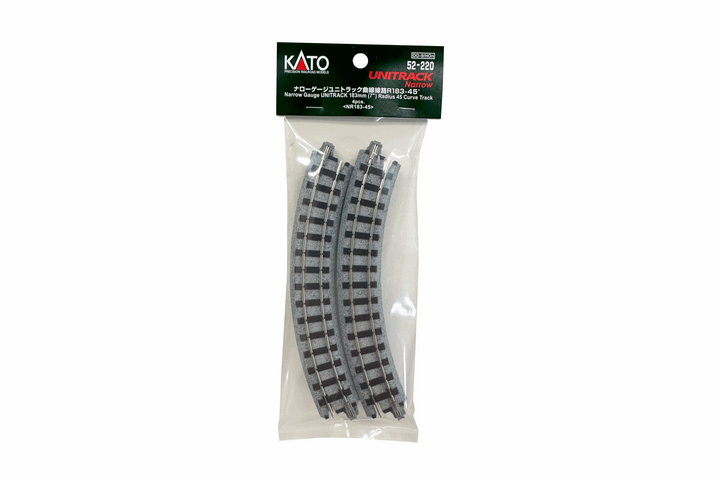 Narrow-Gauge UNITRACK 183mm (7″) Radius 45 Curve Track [4 pcs] (52-220) exact product view 1