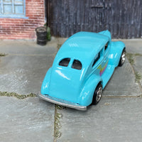 Custom Hot Wheels - 1940 Ford Fat Fender - Light Blue - Chrome AMR Wheels - Rubber Tires