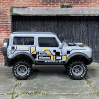 Custom Hot Wheels - 2021 Ford Bronco - Gray and Black 2 - Gray Mag Wheels - Goodyear Offroad Rubber Tires