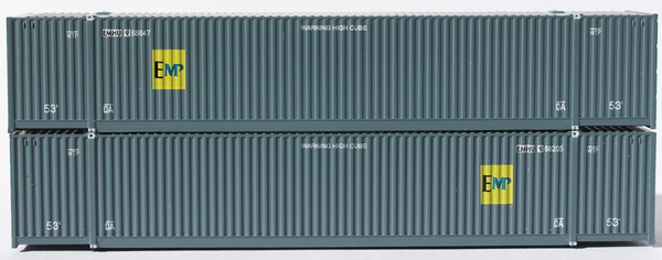 EMP (ex FEC faded patch) 53' HIGH CUBE 8-55-8 corrugated containers. JTC # (537037) exact product view 1