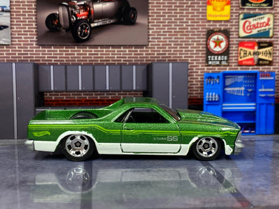 Loose Hot Wheels - 1980 Chevy El Camino - Green and White