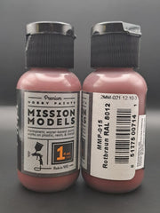 Mission Models MMP-015 Rotbraun RAL8012 front and rear bottle label views
