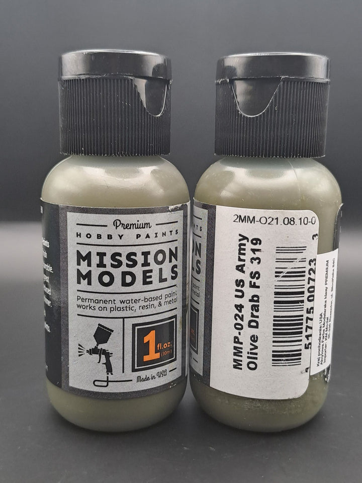 Mission Models MMP-024 US Army Olive Drab FS 319 Acrylic Paint, 1 oz
