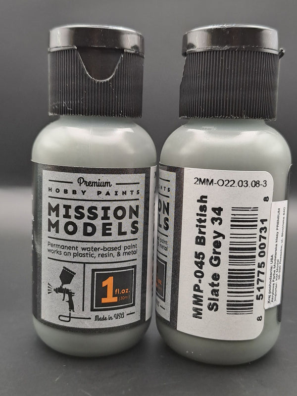 Mission Models MMP-045 British Slate Grey 34 Acrylic Model Paint – 1 fl oz