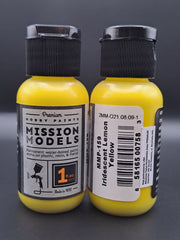 Mission Models MMP-159 Iridescent Lemon Yellow front and rear bottle label views