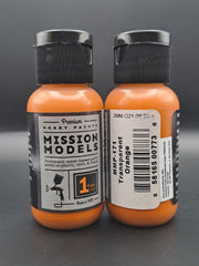 Mission Models MMP-171 Transparent Orange front and rear bottle label views