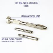 Excel Blades Swivel Head Pin Vise with 4 Chucks (55661) product view 4