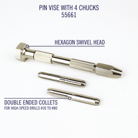 Excel Blades Swivel Head Pin Vise with 4 Chucks (55661) product view 4