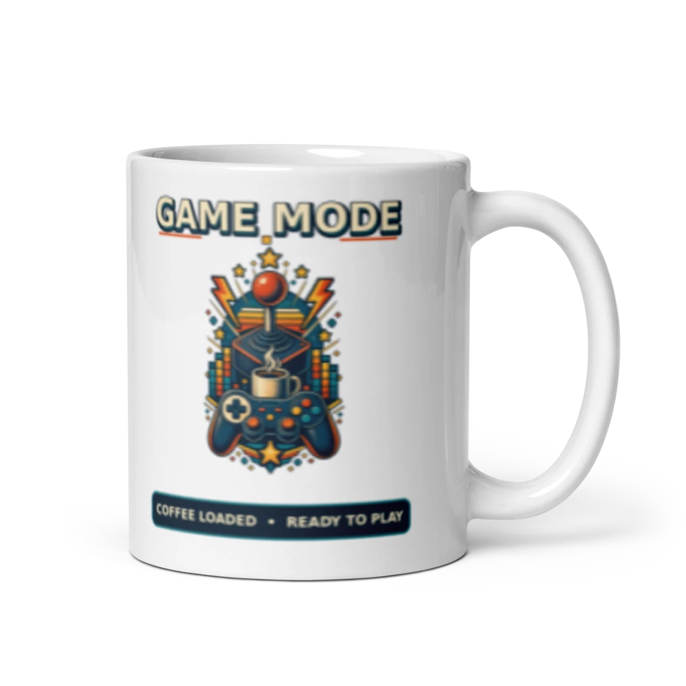 Game Mode Coffee Loaded Ready to Play Coffee Mug – 11 oz product mockup