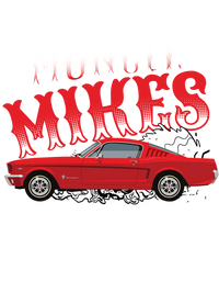 Smoking Hot Rod 1965 Mustang Fastback artwork close-up