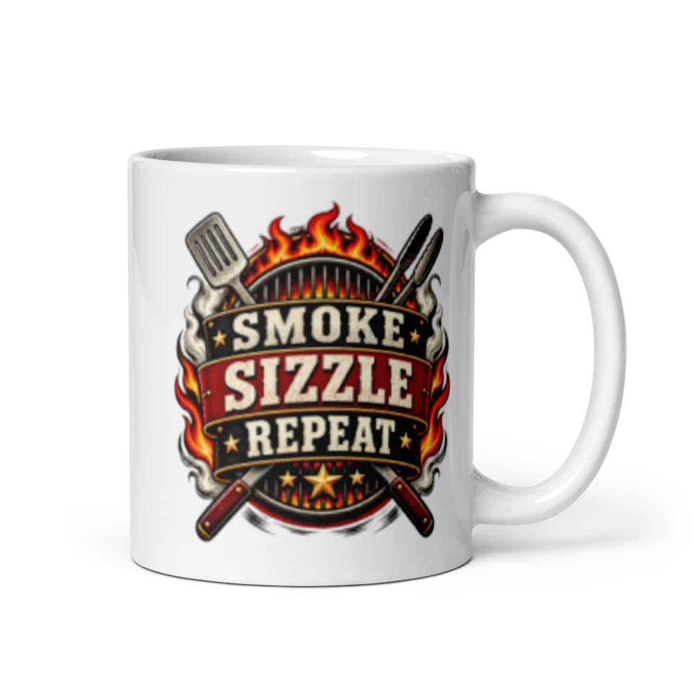 Weekend Pitmaster – Smoke Sizzle Repeat Double-Sided Mug product mockup