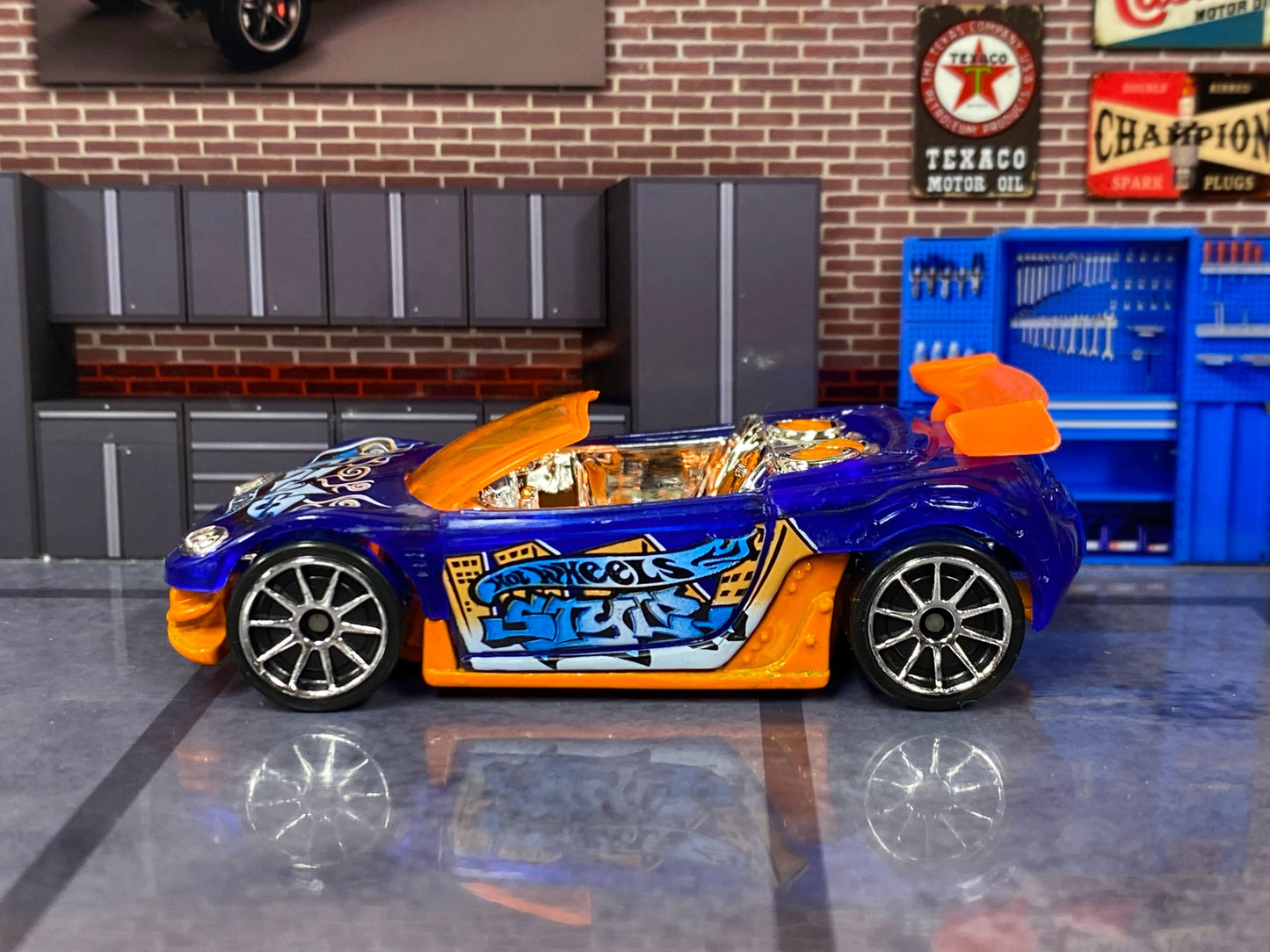 Loose Hot Wheels - Trak Tune - Blue and Orange