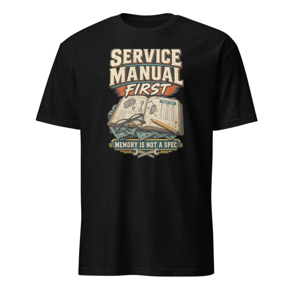 Service Manual First unisex T-shirt product mockup
