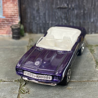 Custom Hot Wheels - 1969 Chevy Camaro - Purple and White - Chrome Mag Wheels - Rubber Tires