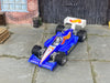 Custom Hot Wheels - Hot Wheels Indy Car (1992) - Hot Wheels Blue - Gray Mag Wheels - Rubber Tires