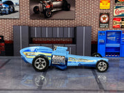 Loose Hot Wheels - Rockin Railer Drag Car - Blue and White