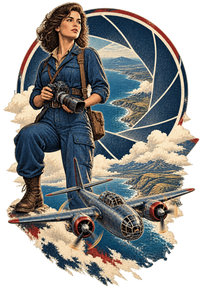Vintage Aviation Pin-Up T-Shirt – Edition 37 artwork close-up