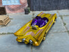 Custom Hot Wheels - Batman Batmobile - Gold and Purple - Black and Gold Mag Wheels - Rubber Tires