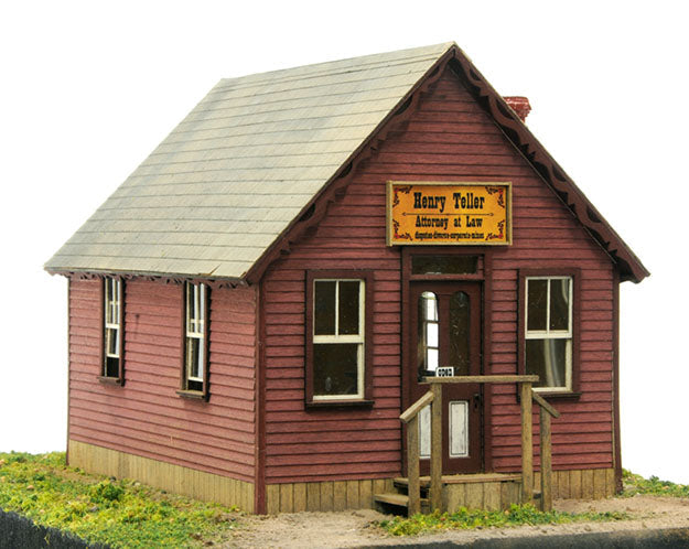 Banta Modelworks O Henry Tellers Law Office Kit — completed model view 1