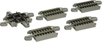 Bachmann 44541 HO 90-degree E-Z Track crossing and four extension pieces