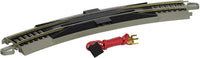 Bachmann 44502 HO E-Z Track 1 curved terminal rerailer and wire, nickel silver rails and gray roadbed