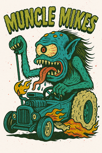 Monster Mugs 003 Hot Rod Coffee Mug — Muncle Mikes artwork close-up