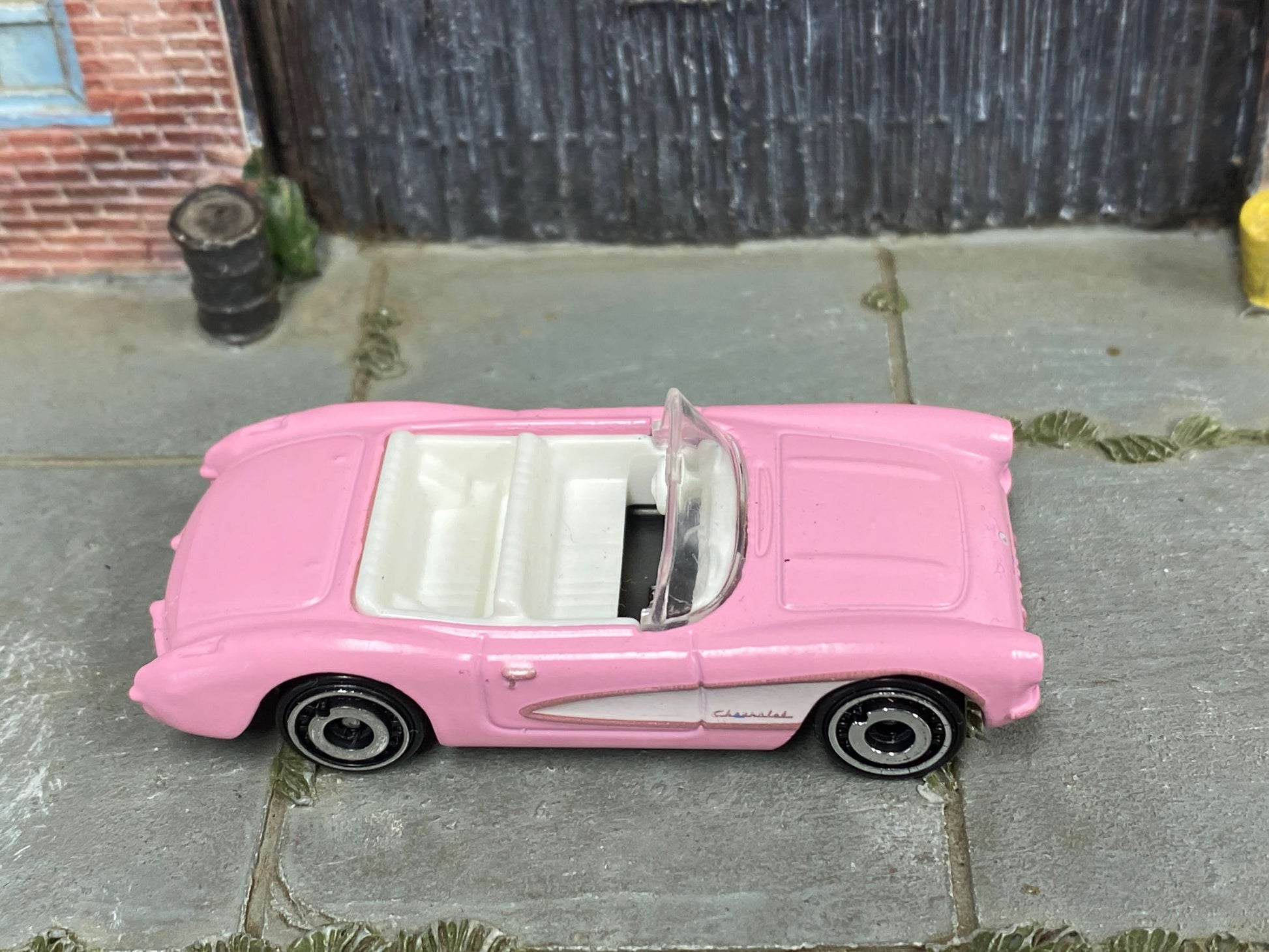 Loose Hot Wheels - 1956 Chevy Corvette - Barbie Pink and White