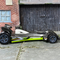 Loose Hot Wheels - Hot Wired Race Car - Gray and Green