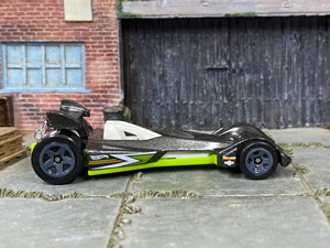 Loose Hot Wheels - Hot Wired Race Car - Gray and Green