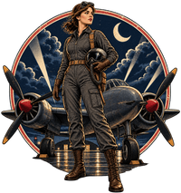 Vintage Aviation Pin-Up T-Shirt – Edition 04 artwork close-up