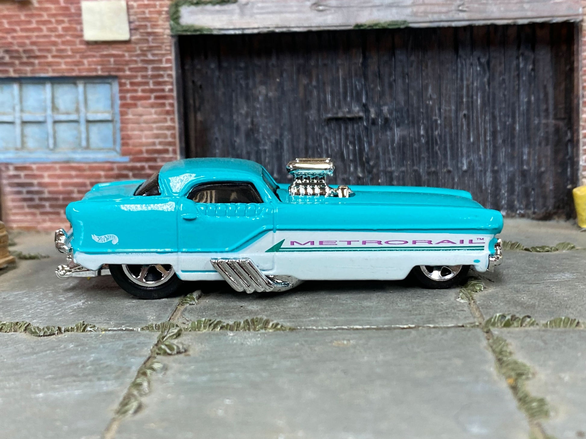 Loose Hot Wheels - Nash Metrorail Drag Car - Blue and White