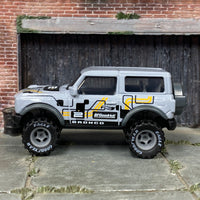 Custom Hot Wheels - 2021 Ford Bronco - Gray and Black 2 - Gray Mag Wheels - Goodyear Offroad Rubber Tires