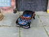 Custom Hot Wheels - Chevy Corvette Stingray - Black Stars and Stripes American Flag - Chrome Mag Wheels - Rubber Tires