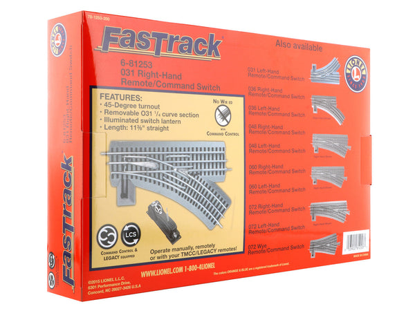 Lionel O Scale FasTrack O31 Remote/Command Switch Right Hand - 81253 — exact product view