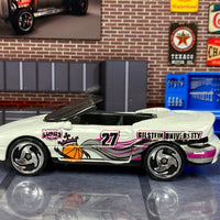 Loose Hot Wheels - 1995 Camaro Convertible - White and Pink Gilstein University 27