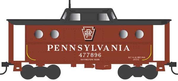 Bowser HO 43402 PRR Class N5C Steel Cabin Car (Caboose), Pennsylvania Railroad #477890 — manufacturer reference