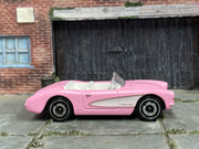 Loose Hot Wheels - 1956 Chevy Corvette - Barbie Pink and White