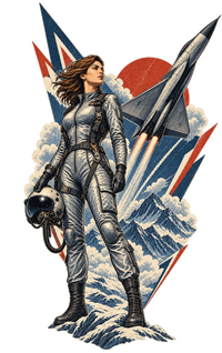 Vintage Aviation Pin-Up T-Shirt – Edition 15 artwork close-up