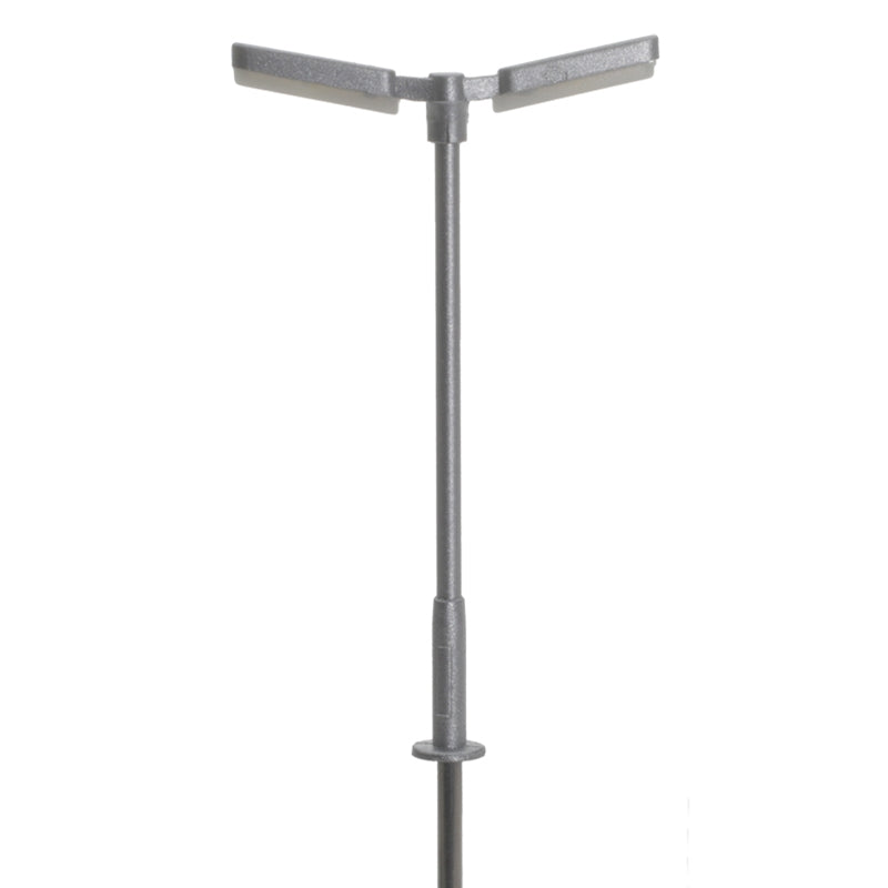Atlas N Scale Double Arm Parking Lot Light Silver Warm Led (3-Pack) — exact product reference