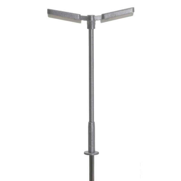 Atlas N Scale Double Arm Parking Lot Light Silver Warm Led (3-Pack) — exact product view
