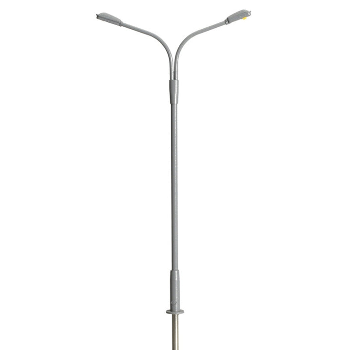 Atlas HO Scale Gray Double Arm Street Light Warm White 3 Pack — exact product reference