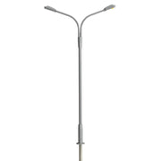 Atlas HO Scale Gray Double Arm Street Light Cool White 3 Pack — exact product view