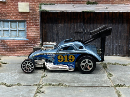 Loose Hot Wheels Fiat 500C Dragster – Blue #919 | Cartoon Drag Racing Casting History