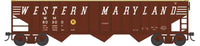 Bowser HO 43494 70-Ton 14-Panel 3-Bay Hopper, Western Maryland #80358 (Boxcar Red, Speed Lettering) — exact product view