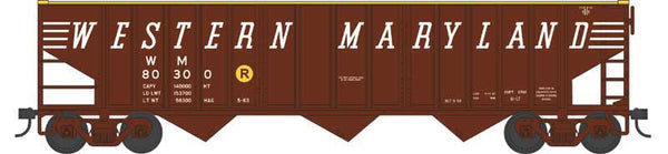 Bowser HO 43494 70-Ton 14-Panel 3-Bay Hopper, Western Maryland #80358 (Boxcar Red, Speed Lettering) — exact product view