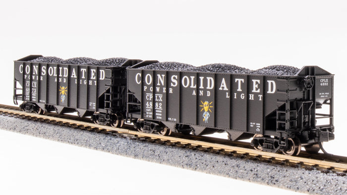 Broadway Limited Imports N 7160 3-Bay Hoppers, Consolidated Power and Light (Fantasy Paint Scheme) (2-Pack A) — exact product view