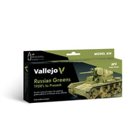 Vallejo 71.613 exact Russian Greens paint set front actual package