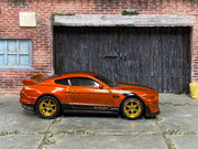 Custom Hot Wheels - 2020 Ford Mustang Shelby GT500 - Orange and Black - Gold Mag Wheels - Rubber Tires