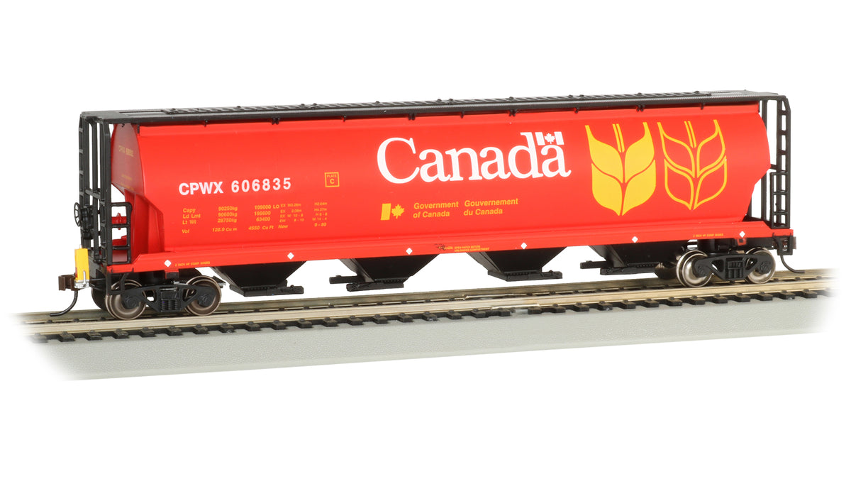 Bachmann HO Cylindrical Grain Hopper with Flashing End of Train Device - Canada Grain #606835 — product view 1