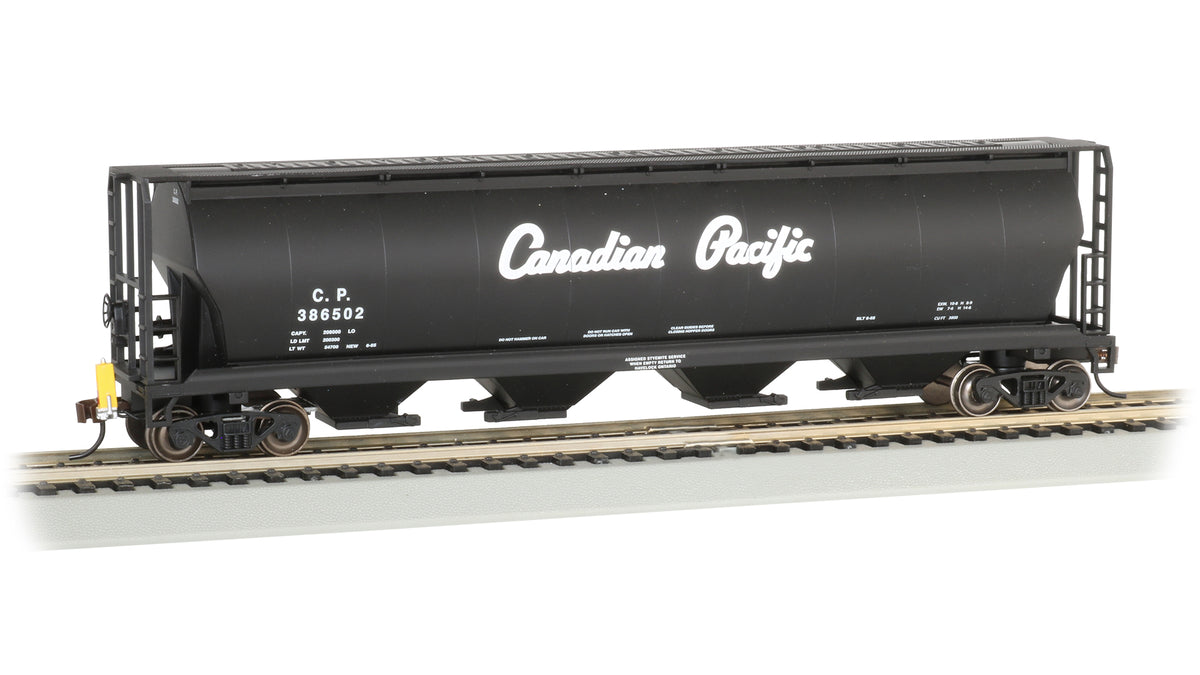 Bachmann HO Cylindrical Grain Hopper with Flashing End of Train Device - Canadian Pacific #386502 — product view 1